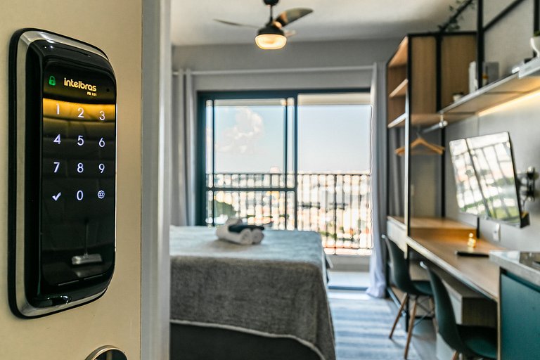 Studio TOP - Cama Queen + Piscina e Rooftop