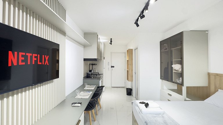 Studio Exclusivo + AC + Piscina + Metrô