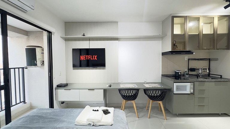 Studio Exclusivo + AC + Piscina + Metrô