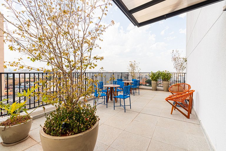 Studio Luxo e Vista Incrível + AC e Piscina