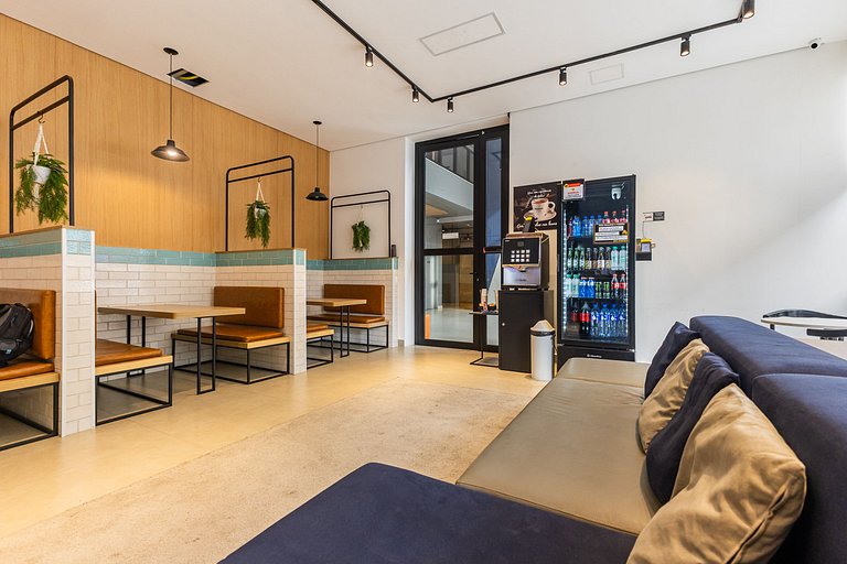 Studio Cama King + Piscina, Rooftop e Metrô